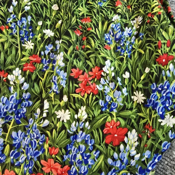 Handmade Boho Asymmetrical Skirt Womens M Green Floral Festival Cottagecore - Picture 3 of 6